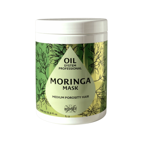 RONNEY Professional Oil System Medium Porosity Hair - Maska do włosów MORINGA 1000 ml