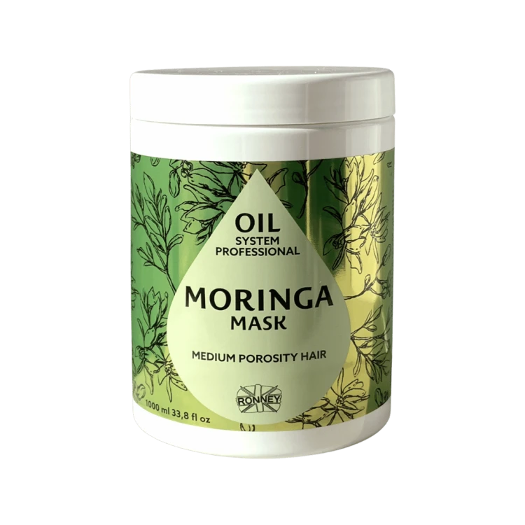 RONNEY Professional Oil System Medium Porosity Hair - Maska do włosów MORINGA 1000 ml
