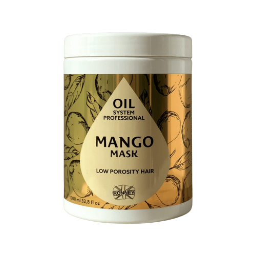 RONNEY Professional Oil System Low Porosity Hair - Maska do włosów MANGO 1000 ml