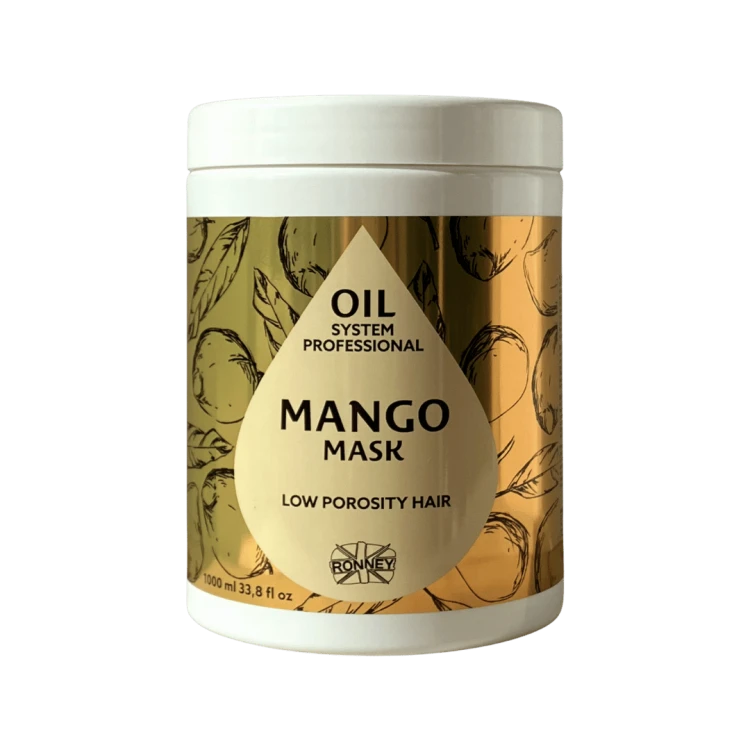 RONNEY Professional Oil System Low Porosity Hair - Maska do włosów MANGO 1000 ml