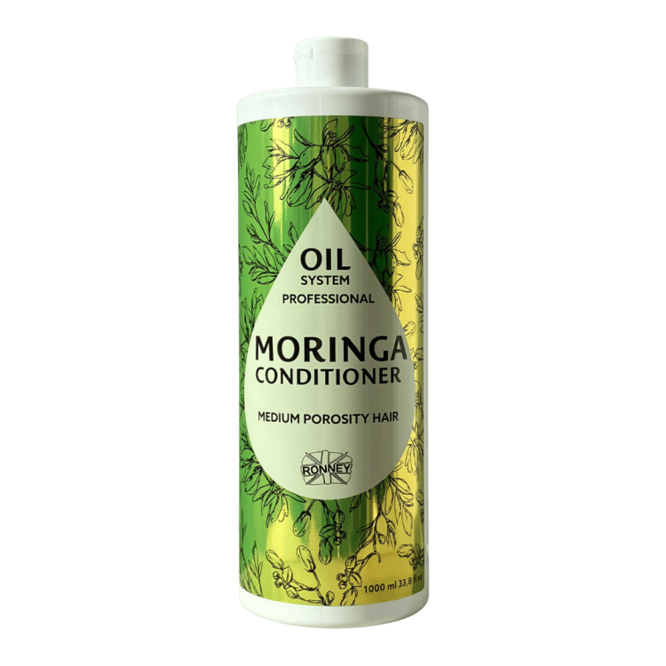 RONNEY Professional Oil System Medium Porosity Hair - Odżywka MORINGA 1000 ml