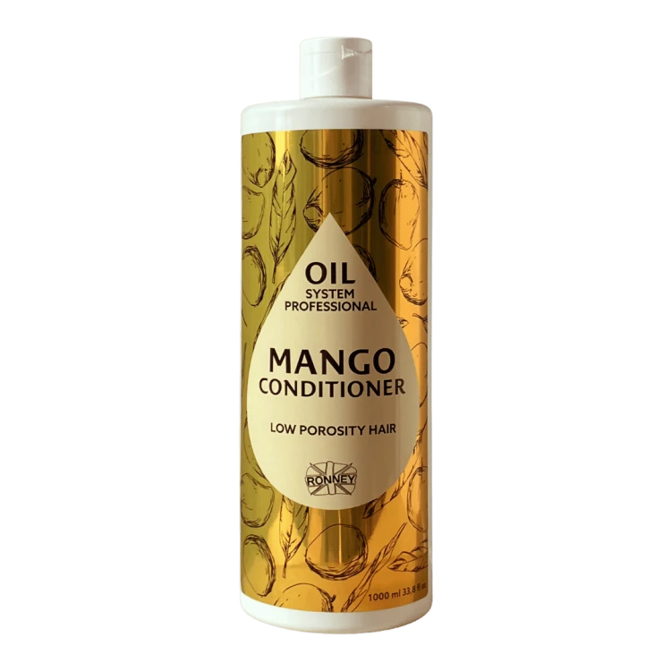 RONNEY Professional Oil System Low Porosity Hair - Odżywka MANGO 1000 ml
