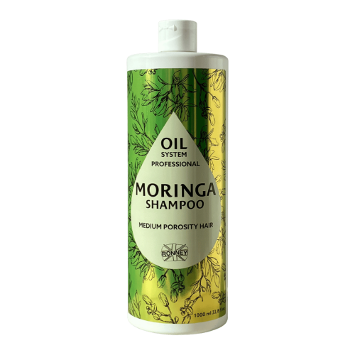 RONNEY Professional Oil System Medium Porosity Hair - Szampon MORINGA  1000 ml