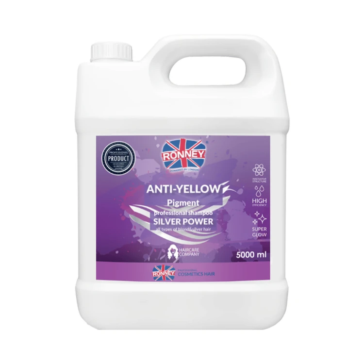 RONNEY Professional Szampon SILVER POWER Anti-Yellow Pigment NO YELLOW 5000 ml