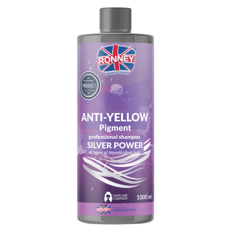 RONNEY Professional Szampon SILVER POWER Anti-Yellow Pigment 1000ml RCH 00049